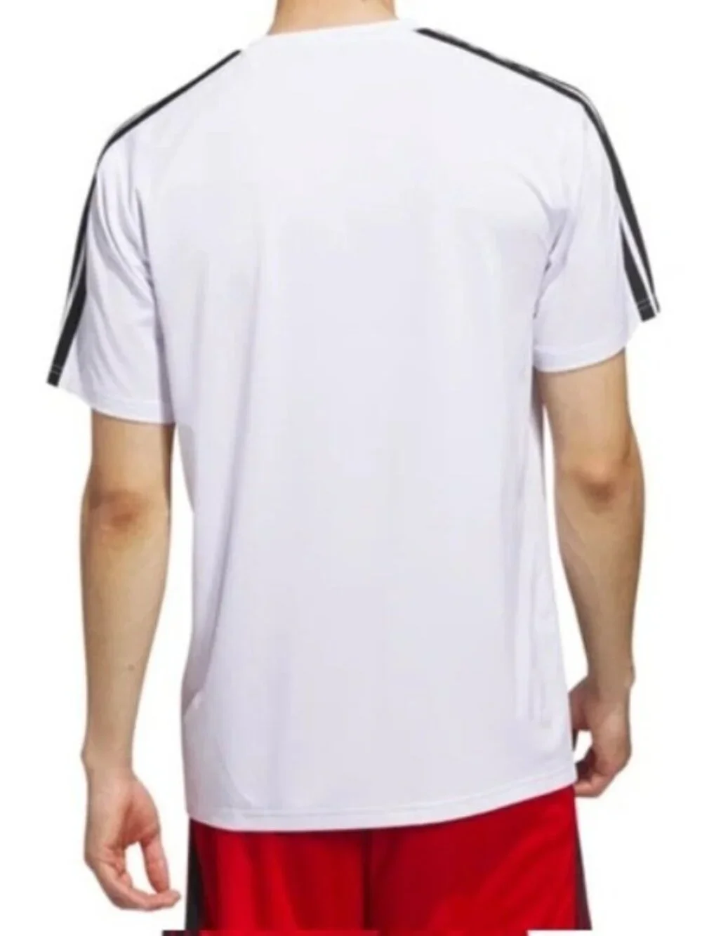 NWT Adidas M Men's L Active Short Sleeve Tee Shirt Black striped